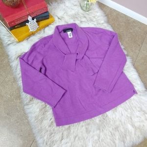 Vintage 100% Cashmere Tie-Neck Sweater 3/4 Sleeve